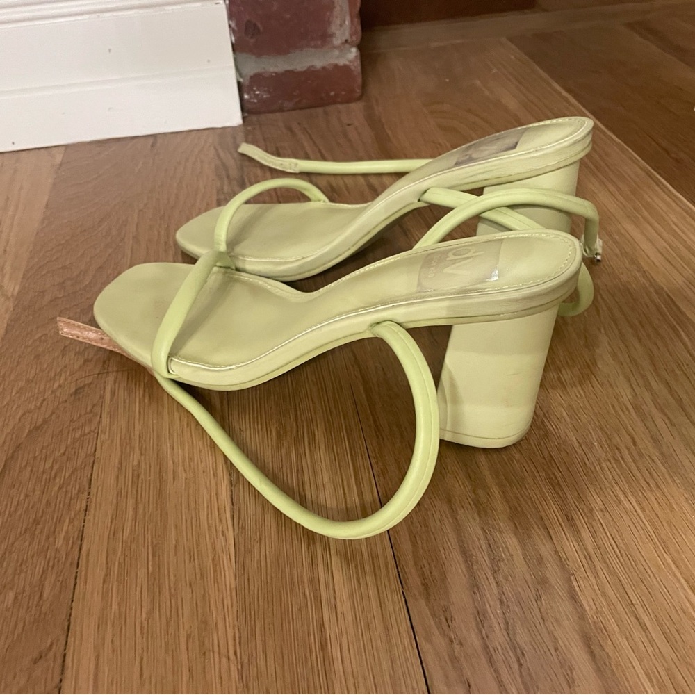 Dolce Vita Light Green Leather Block Heels